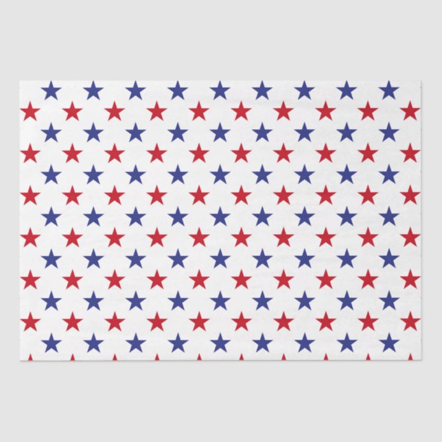 Red White and Blue Fourth of July Tissue Paper (Front)