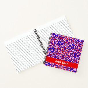 Red, White and Blue Geometric Notebook
