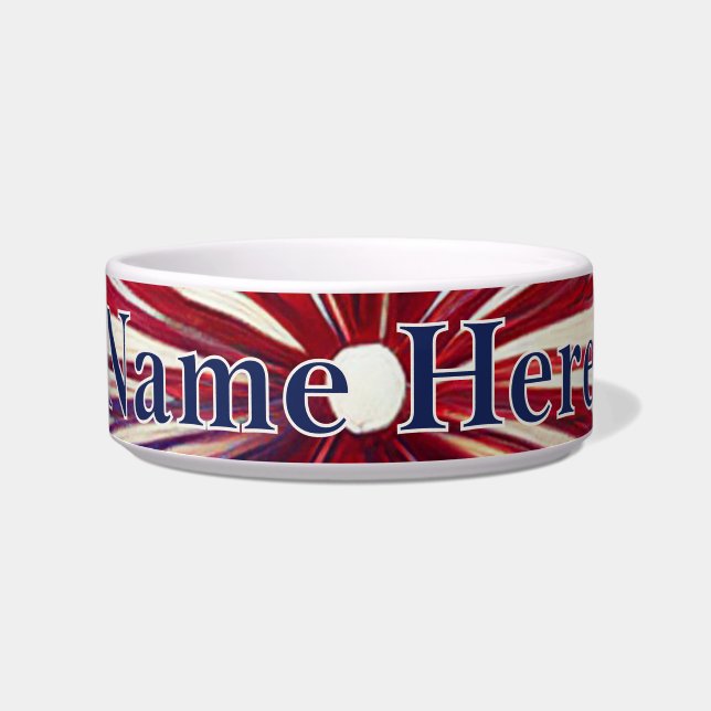 Red, White and Blue Graphic Fireworks Customise Bowl (Front)
