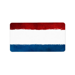 Red White and Blue Grunge Address Labels