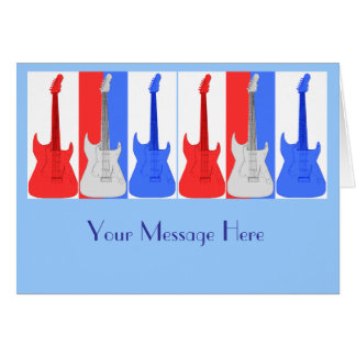 Red White and Blue Guitars Card
