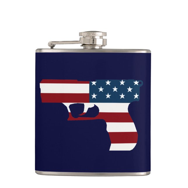 Red White And Blue Gun Flask (Front)