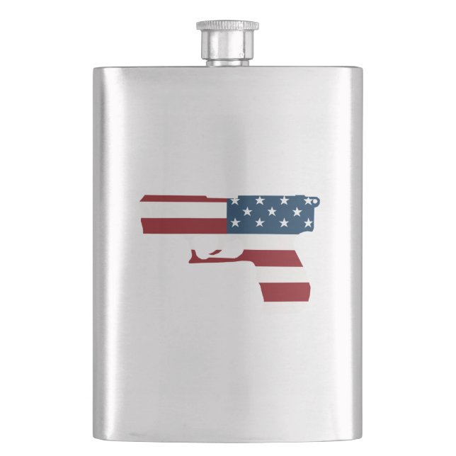Red White And Blue Gun Flask (Front)
