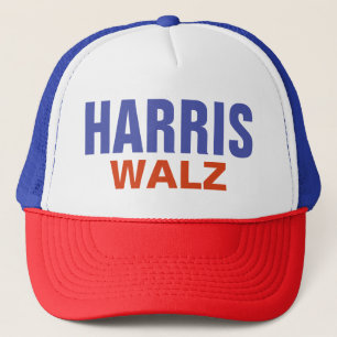 Red White and Blue Harris Walz Trucker Hat