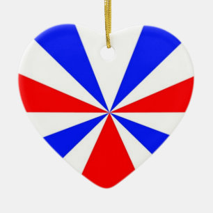 Red White and Blue Heart Ornament