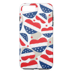 Red, White and Blue Hearts iPhone 8 Plus/7 Plus Case