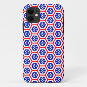 Red White and Blue hexagon pattern Case-Mate iPho iPhone 11 Case
