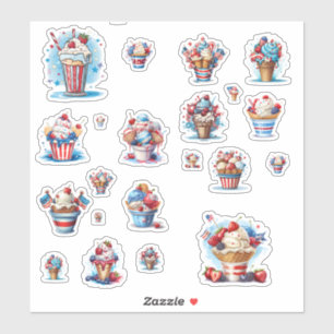 Red White and Blue Ice Cream