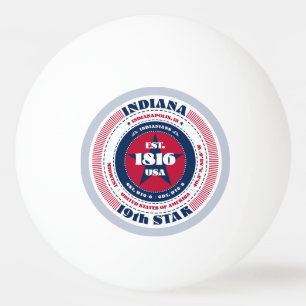 Red, White, and Blue Indiana Circle  Ping Pong Ball