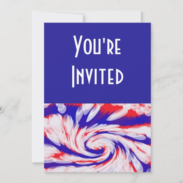 red white and blue invitation (Front)