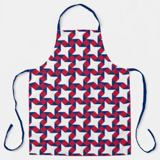 Red, White and Blue July Fourth Patchwork Pattern Apron