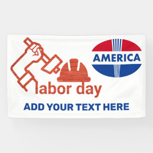 Red White and Blue Labour Day Banner