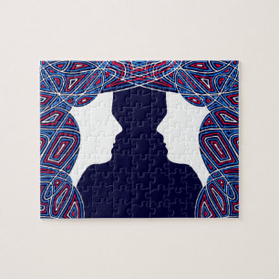 Red, White and Blue Ladies Jigsaw Puzzle
