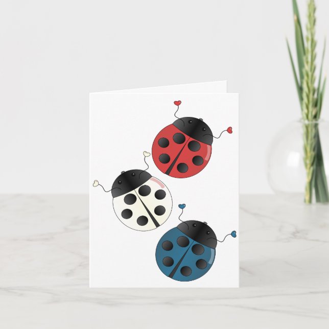 Red White and Blue Ladybugs Card (Front)