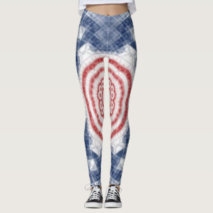 red white and blue  leggings