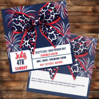 Red White and Blue Leopard Coquette Bow