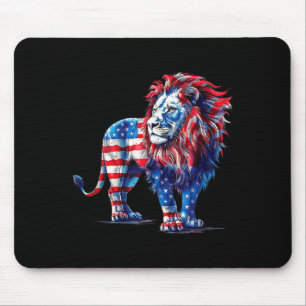 Red white and blue lion mouse mat