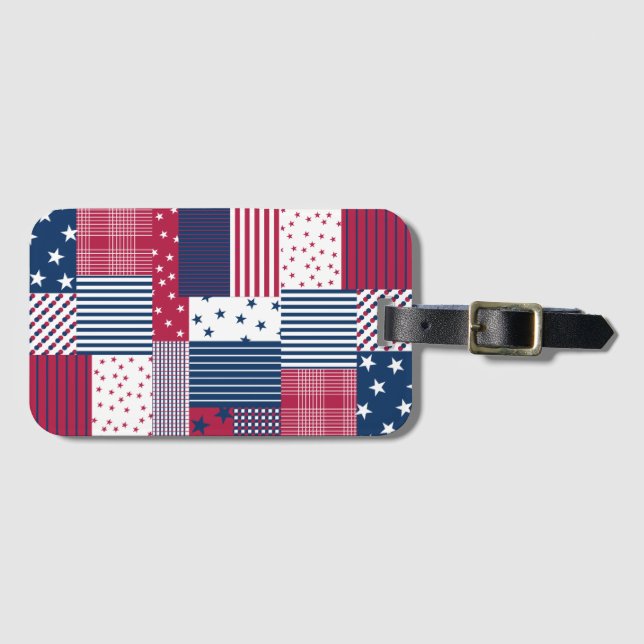 Red, White and Blue Luggage Tag (Front Horizontal)
