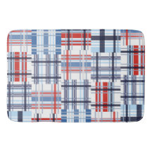 Red, White and Blue Madras Bath Mat