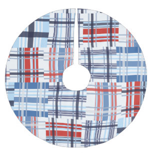 Red, White and Blue Madras Tree Skirt