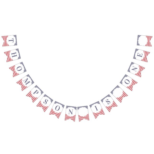 Red White And Blue Memorial Day July 4th Birthday Bunting (All)