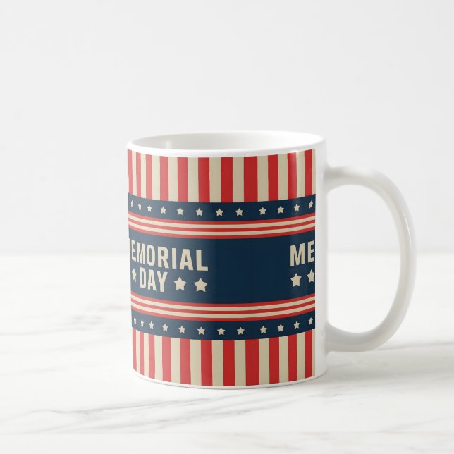 Red, White, and Blue Memorial Day Spirit Coffee Mug (Right)