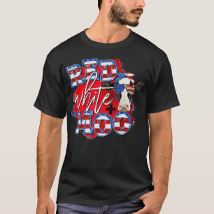 Red White and Blue Moo Cow with Bandanna July 4th T-Shirt