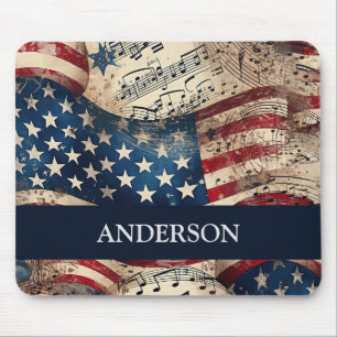 Red White and Blue  Mouse Mat