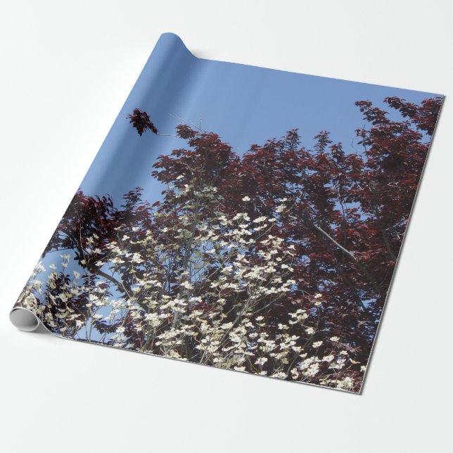 Red White and Blue Nature Gift Wrap (Unrolled)