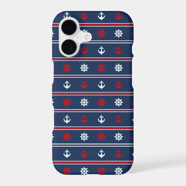 Red White And Blue Nautical Pattern (Back)