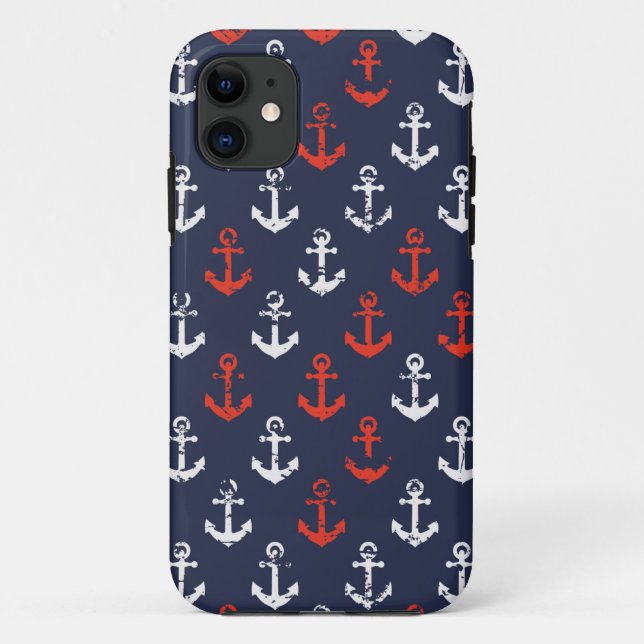 Red White And Blue Navy Pattern Case-Mate iPhone Case (Back)