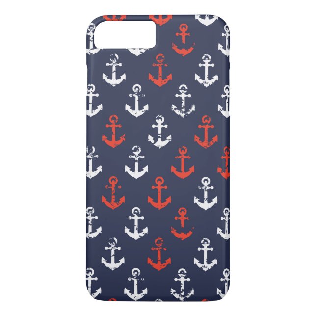Red White And Blue Navy Pattern Case-Mate iPhone Case (Back)