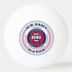 Red, White, and Blue New Jersey Circle Ping Pong Ball