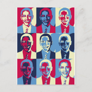 Red, White and Blue Obama Pop Art Postcard