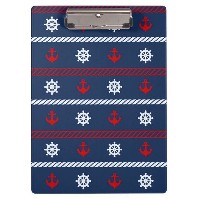 Red White And Blue Ocean Pattern Clipboard (Front)
