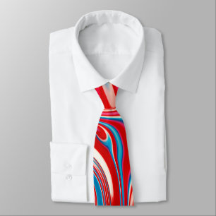 Red White and Blue Paint Pouring Tie