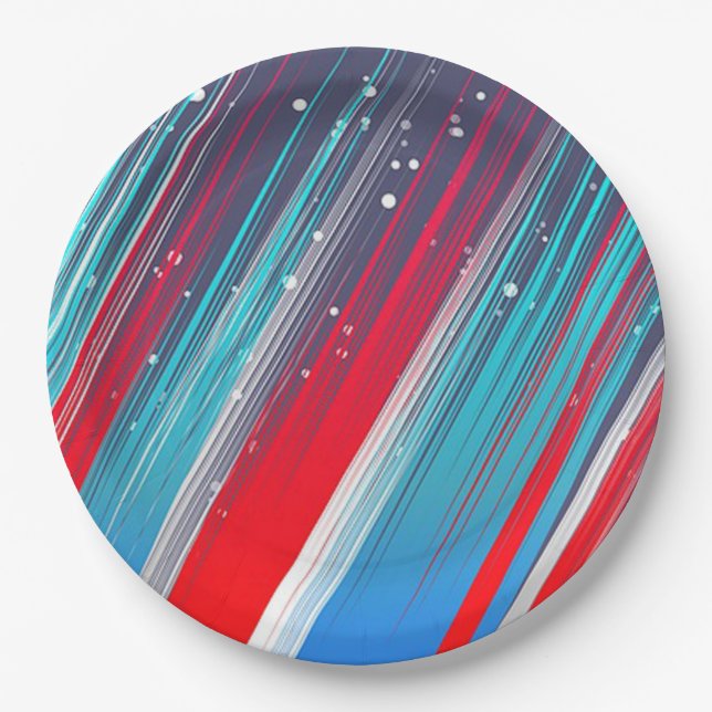 Red, White and Blue Paper Plate (Front)
