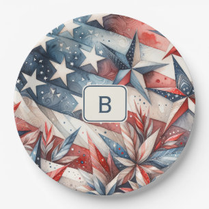 Red White and Blue Paper Plate