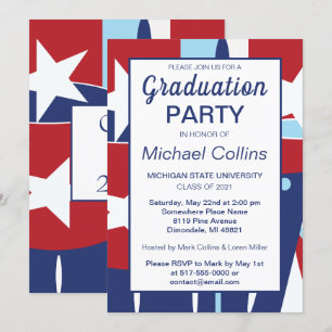 Red White and Blue Party Invitation