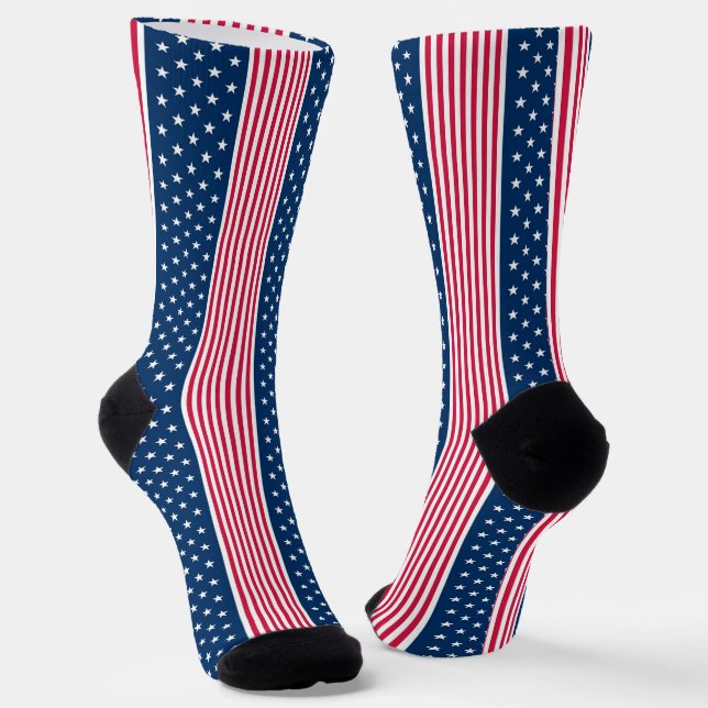 Red White And Blue Patriot  Socks (Angled)