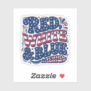 Red White and Blue Patriotic 4th of July Typograph