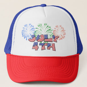 Red, White and Blue Patriotic American Flag Baseba Trucker Hat