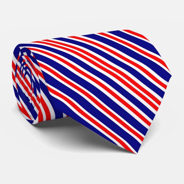 Red White and Blue Patriotic American Neck Tie (Rolled)