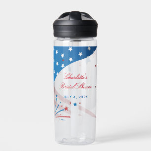 Red White and Blue Patriotic Bridal Shower Water Bottle