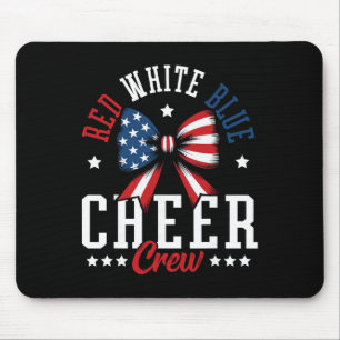 Red White And Blue Patriotic Cheer Crew Cheerleade Mouse Mat