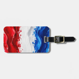 Red White and Blue patriotic Double Sided Luggage Tag