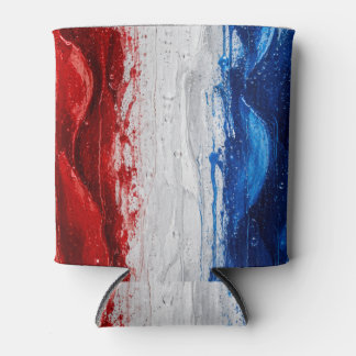 Red White and Blue patriotic Foam Can Cooler