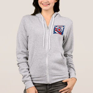 Red White and Blue Patriotic Grunge Ohio Hoodie