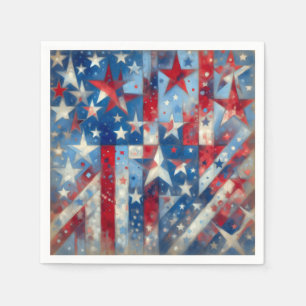 Red, White and Blue Patriotic Independence Day Napkin