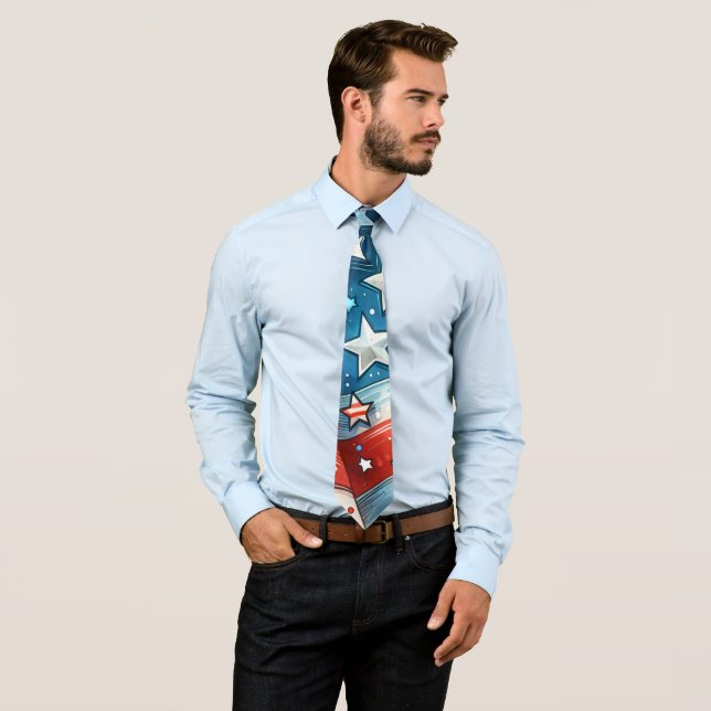Red, White and Blue Patriotic  Tie (In Situ)